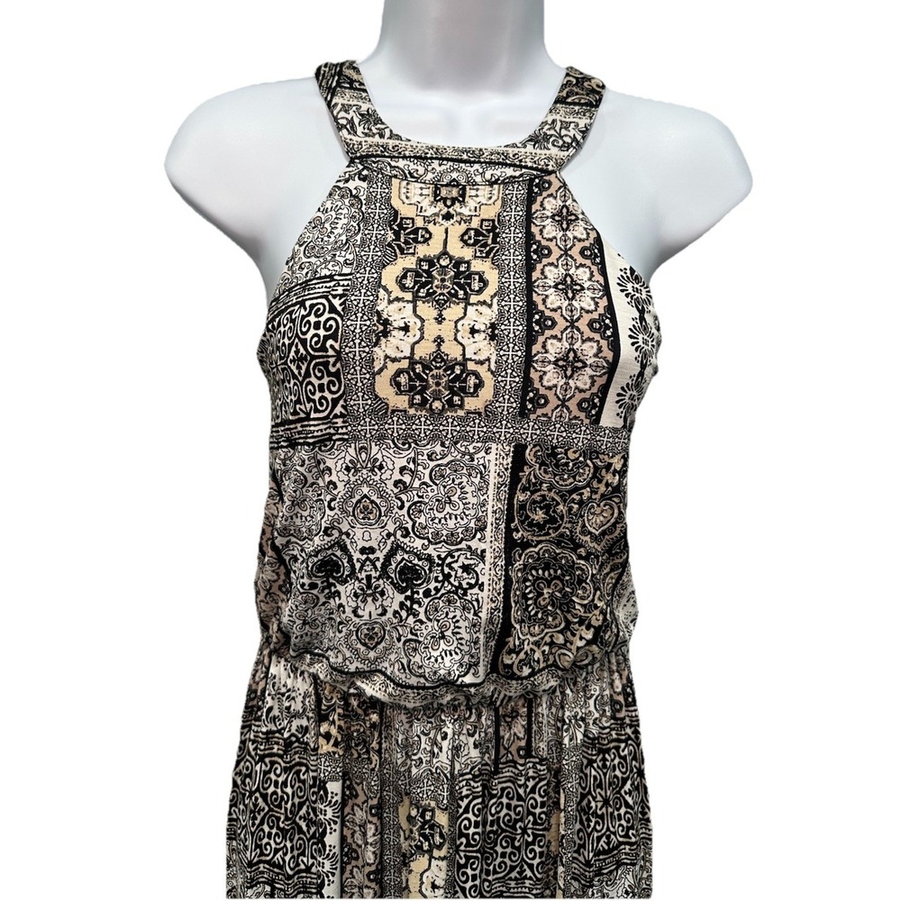 Three Pink Hearts Maxi Dress Women's Small Multi Color Halter Pull Over No Sleev - Picture 8 of 10